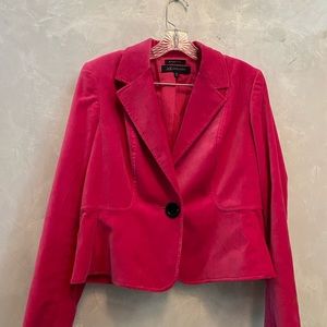 AK Anne Klein fuchsia velour blazer, 98% cotton